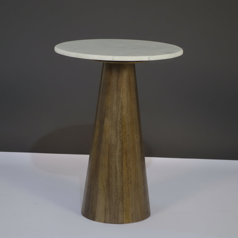 Marble Top Cone Shape Side Table Pedestal Base - Uneeka Lifestyle