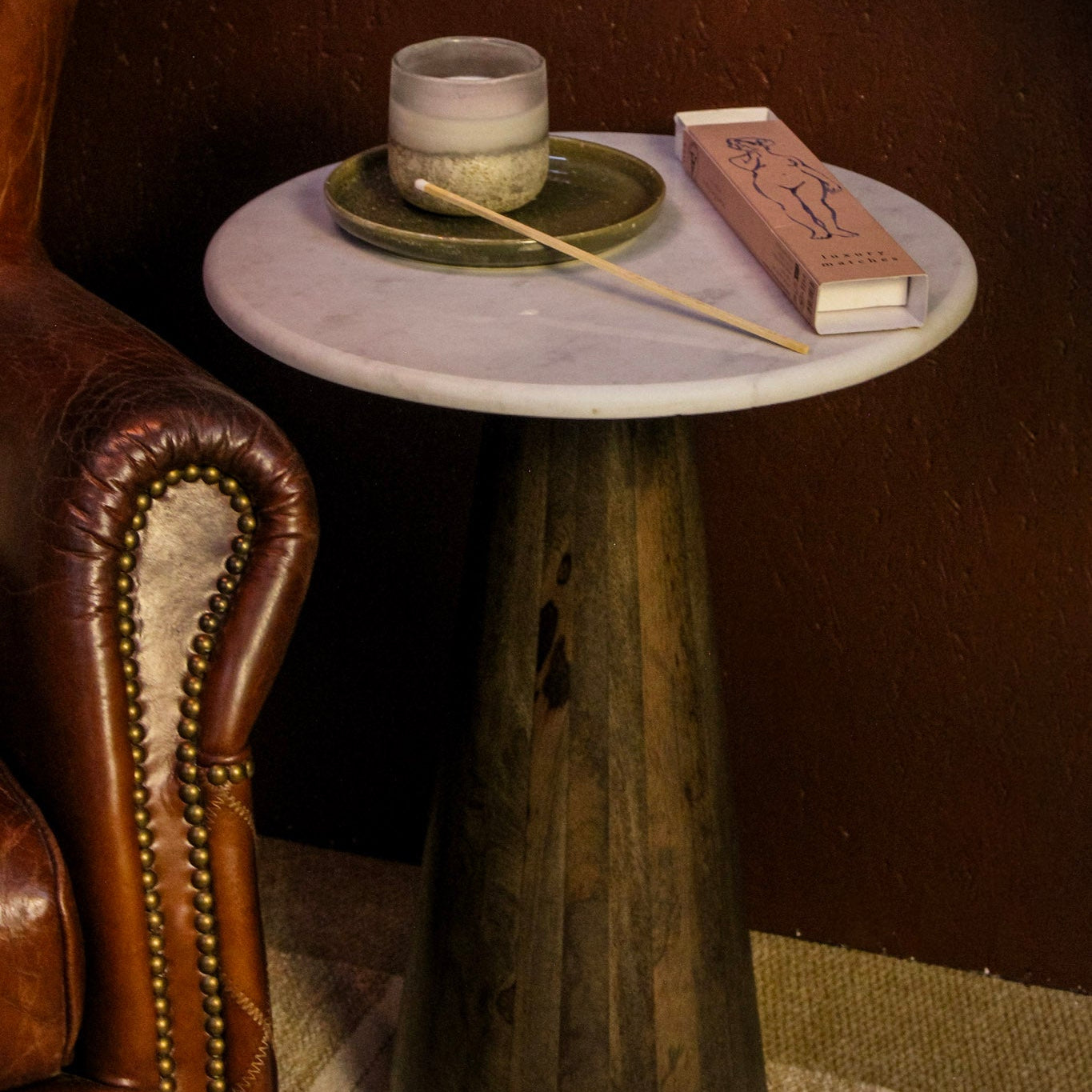 Marble Top Cone Shape Side Table Uneeka Lifestyle