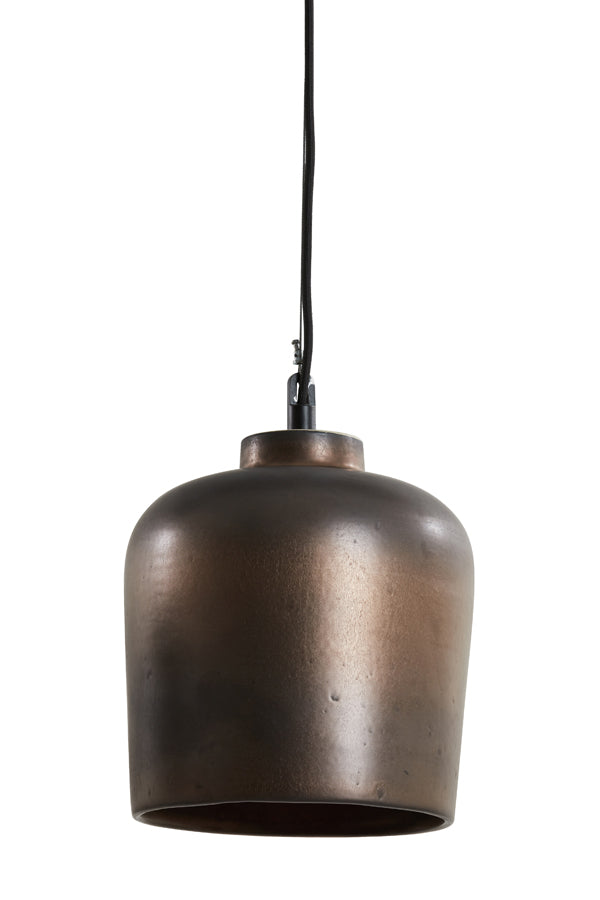 Matt Bronze Ceramic Hanging Lamp is expertly crafted from fine ceramic for a rustic, antique-inspired look. The bronze matte finish adds a subtle warmth to your interior décor, perfect for any room. Enjoy a classic, timeless design that will last.  E27 Lamp Holder.   H25 x W22.5 x D22.5 cm. 