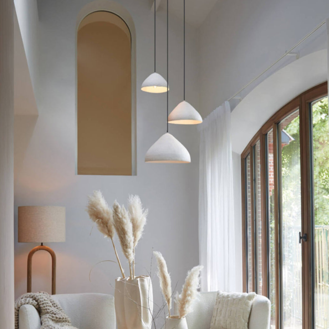 Matt Cream Dome Pendant - Lighting at Uneeka