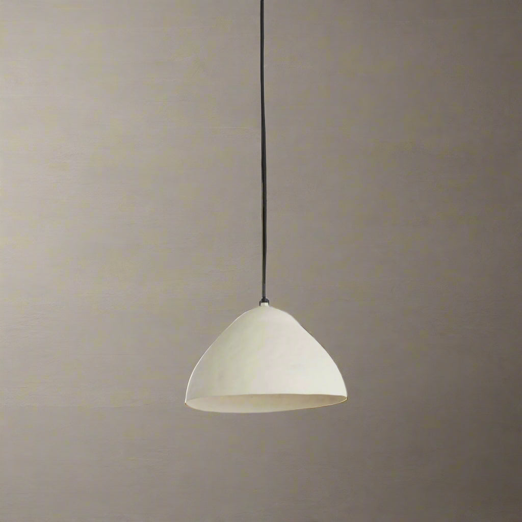 Matt Cream Dome Pendant - Lighting at Uneeka