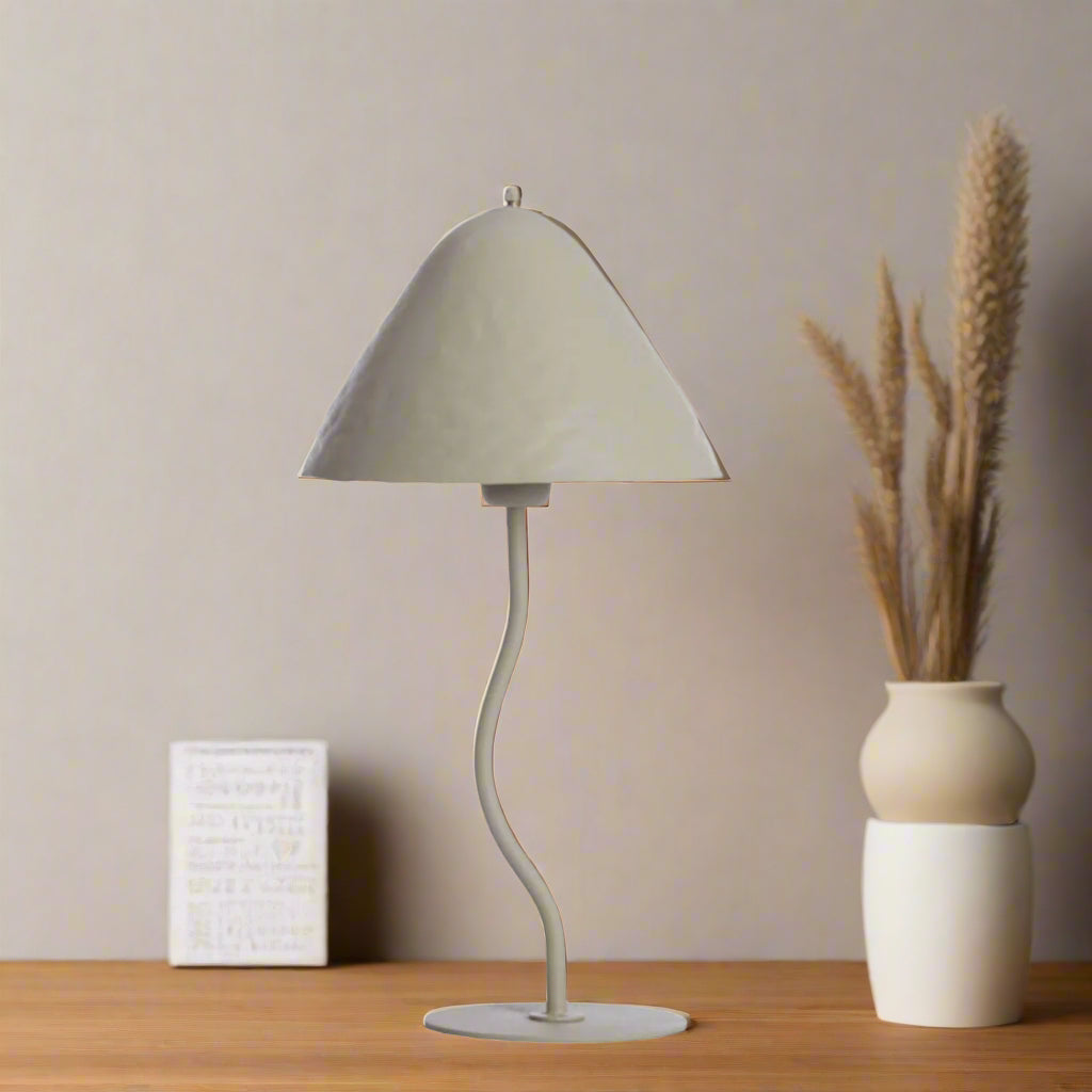 Matt Neutral Cone Table Lamp - Light Grey - 1884427 - Uneeka