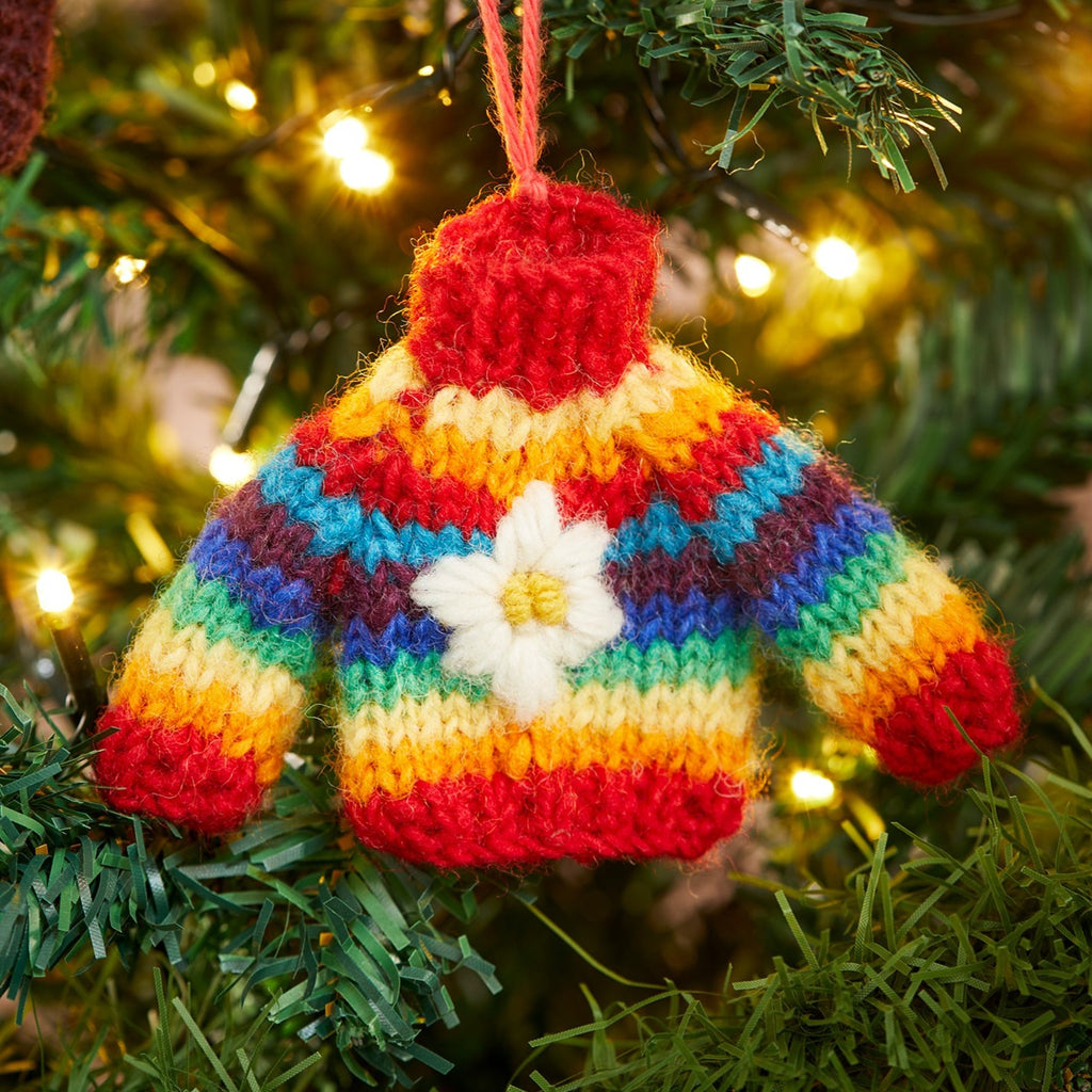 Mini Rainbow Knitted Wool Jumper Hanging Decoration