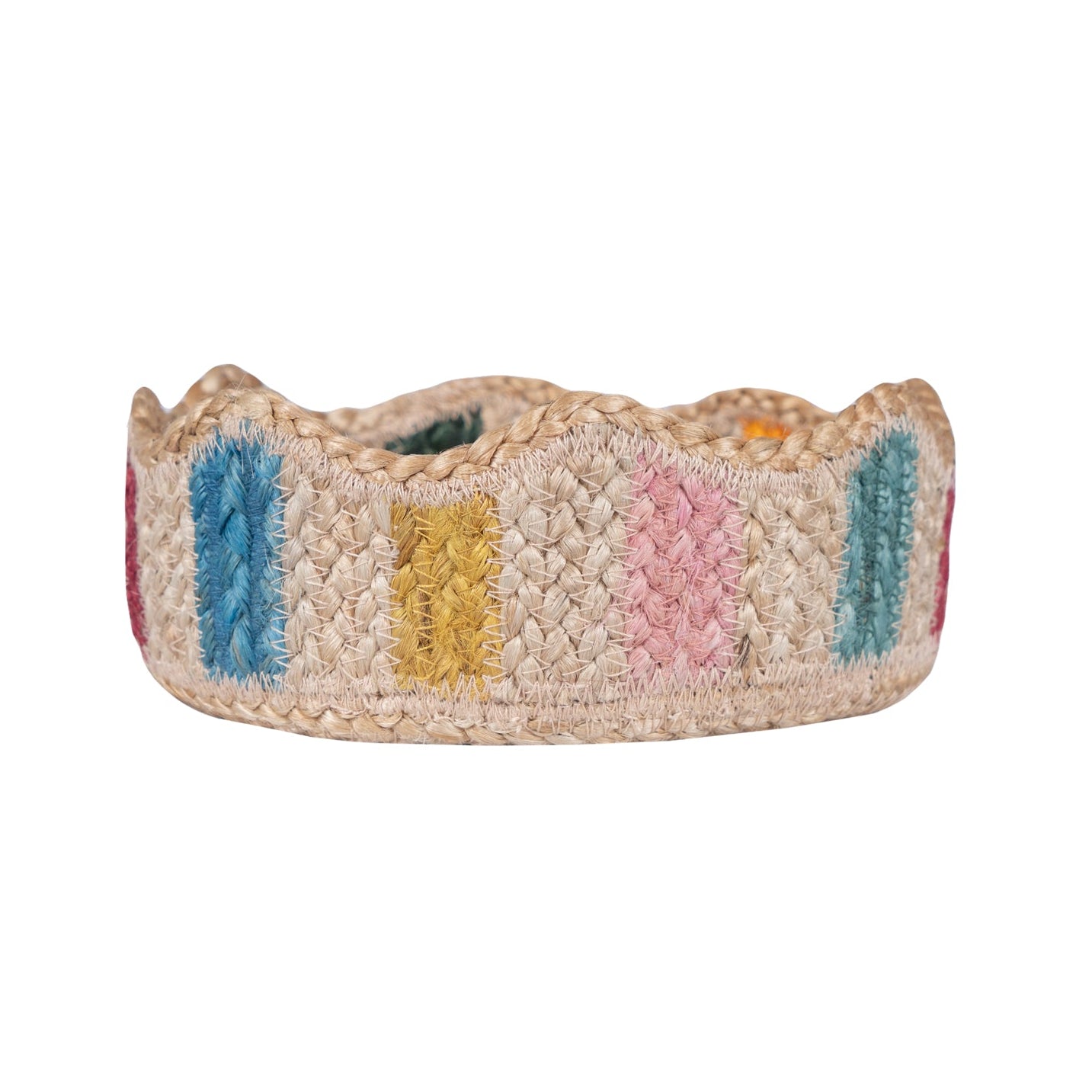 Mini Scalloped Edge Striped Basket - Natural Fairground Tulip Mini Basket - Uneeka