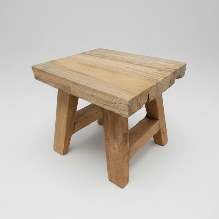 Mini Rustic Teak Root Stool - IS60s - Uneeka