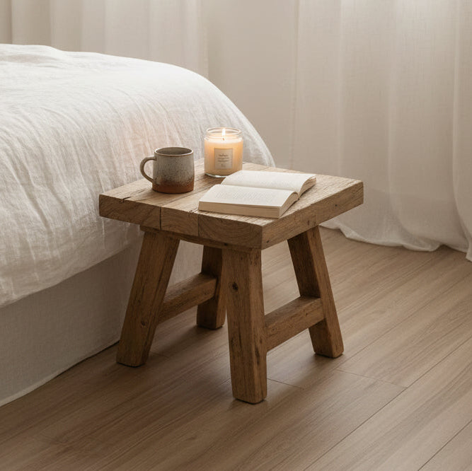 Mini Rustic Teak Root Stool - IS60s - Uneeka