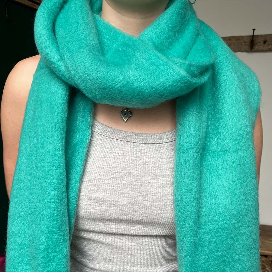 Block Colour Thick Winter Scarf - Mint