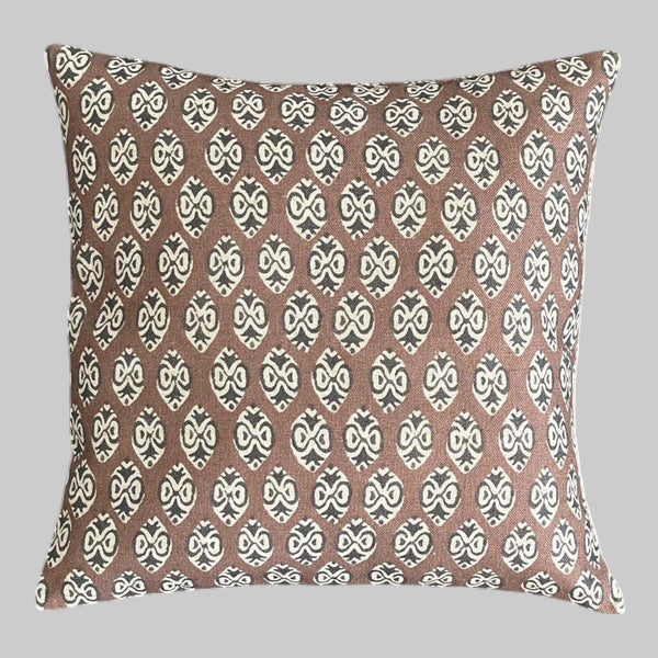 Mocha Abstract Geometric Cushion - Uneeka