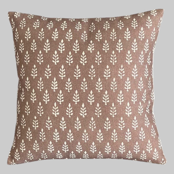 Mocha Brown & Cream Fir Tree Cushion - Uneeka