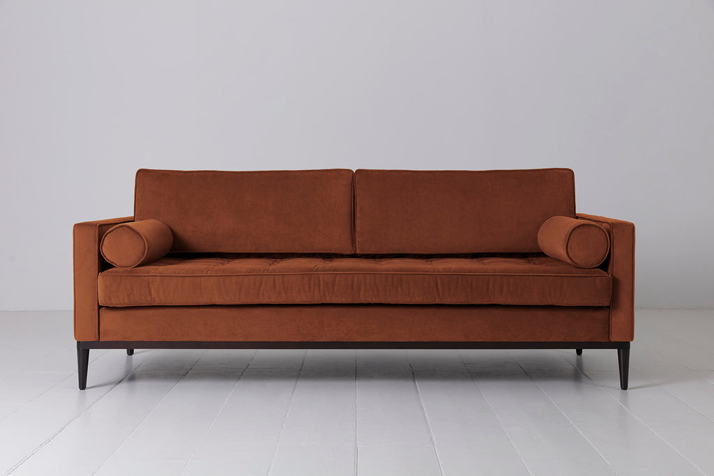 Swyft Model 02 3 Seater Sofa - Made To Order Umber Velvet