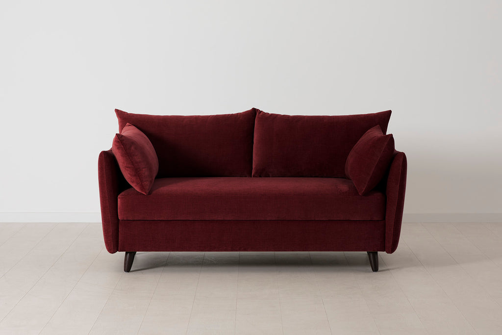 Swyft Model 08 2.5 Seater Sofa Bed - Made To Order Burgundy Royal Velvet