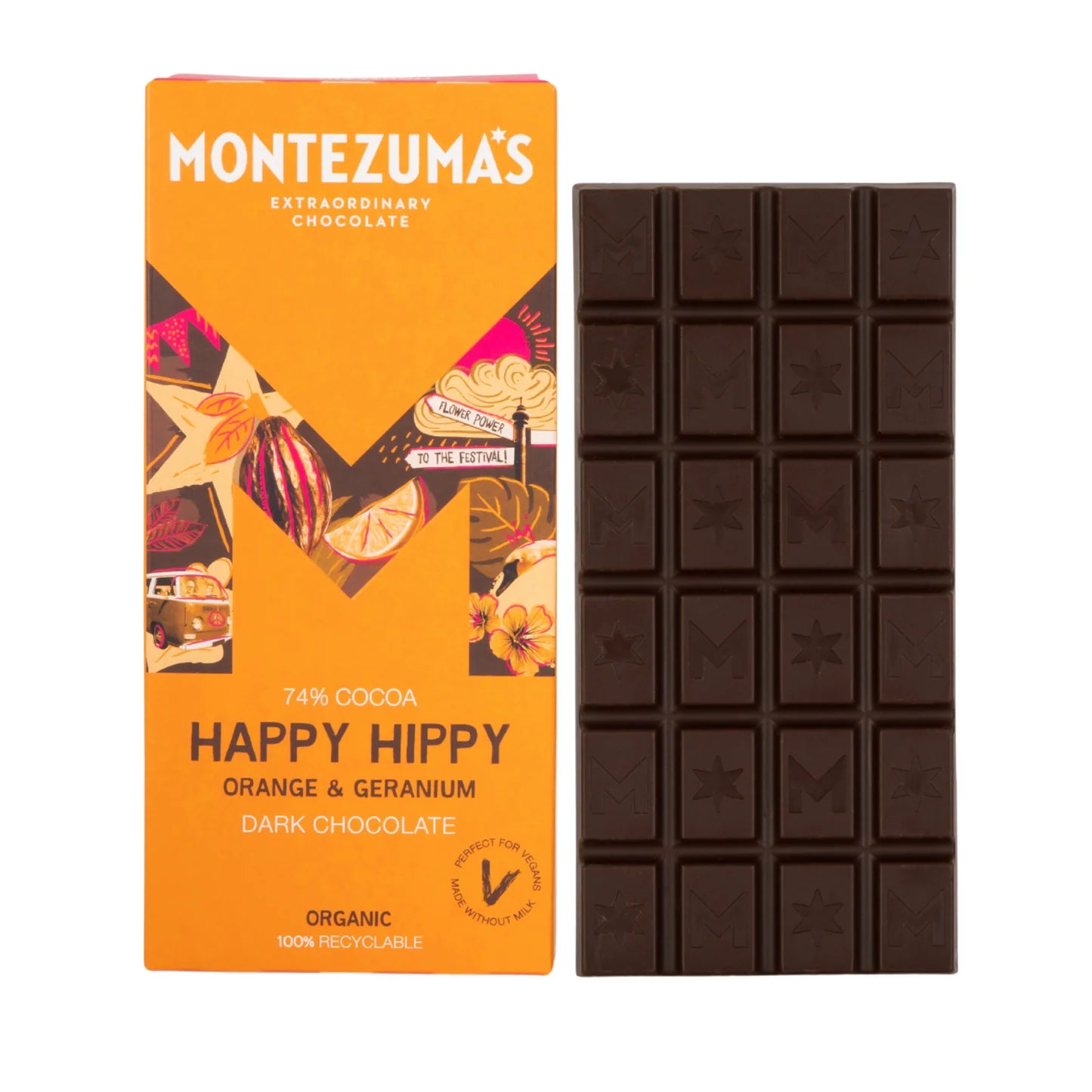 Montezuma's Orange & Geranium Vegan Dark Chocolate Bar - MZ1534 - Uneeka