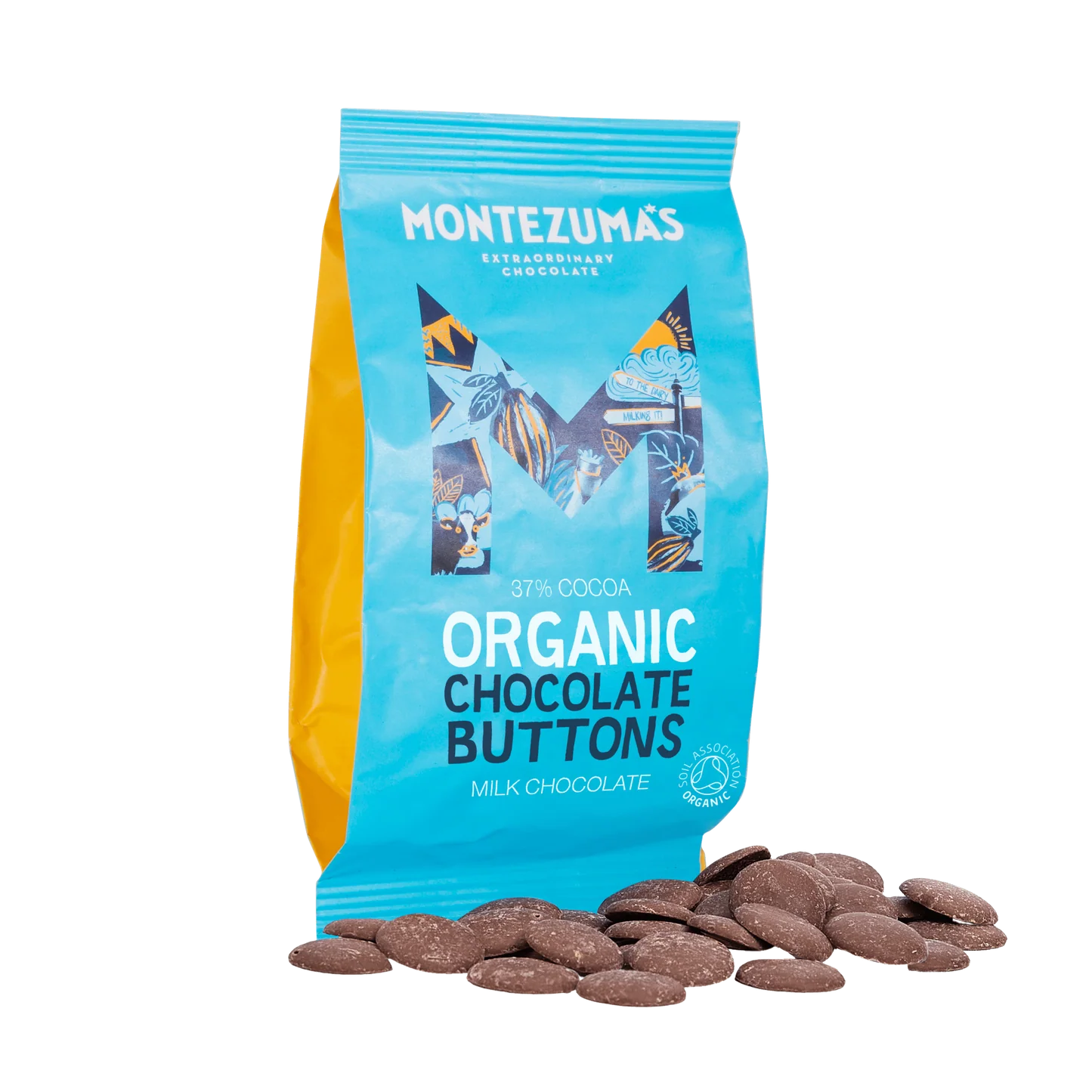 Montezuma's Organic Milk Chocolate Giant Buttons - Uneeka Ethical Chocolate
