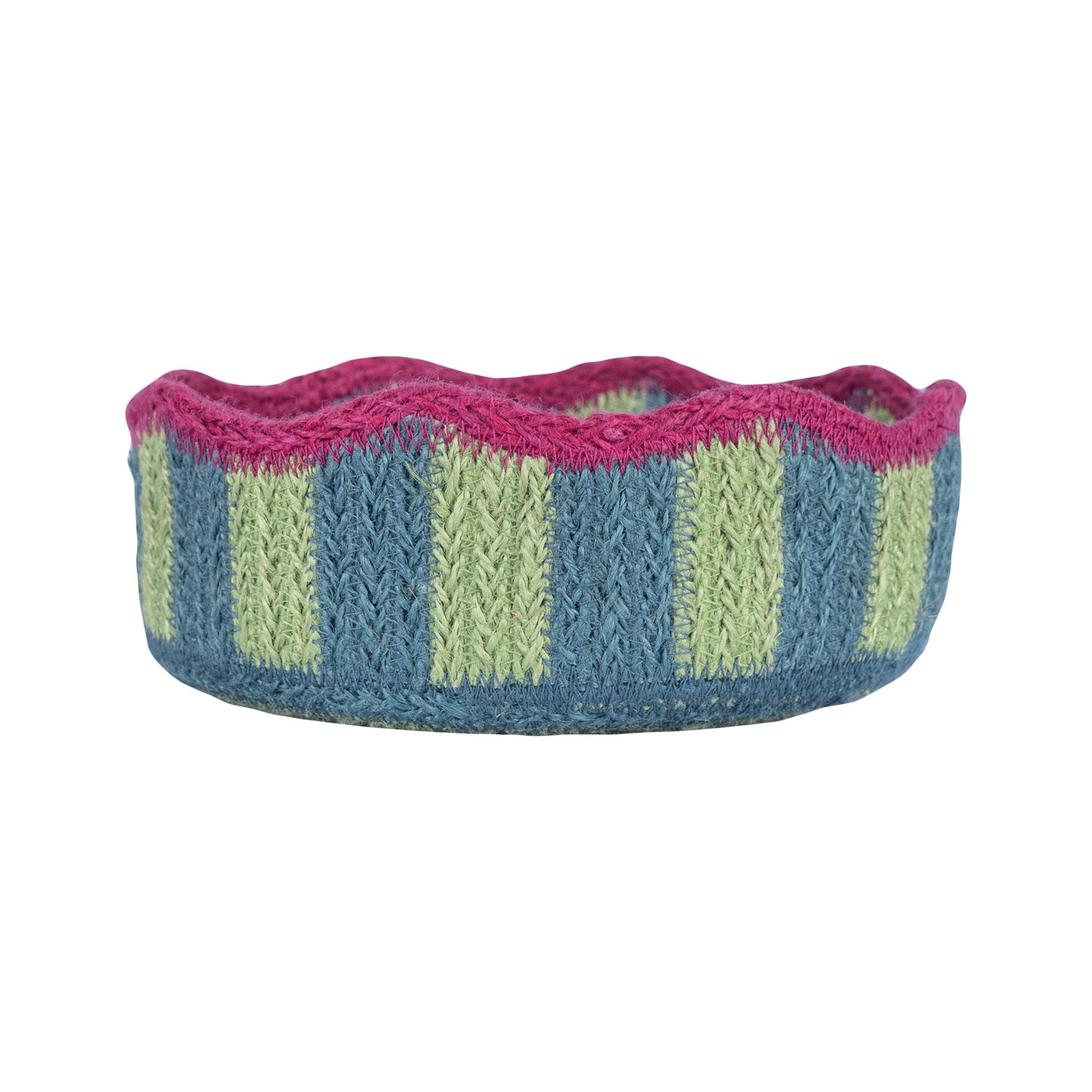 Mini Scalloped Edge Striped Basket - CBB06220X8 - Uneeka