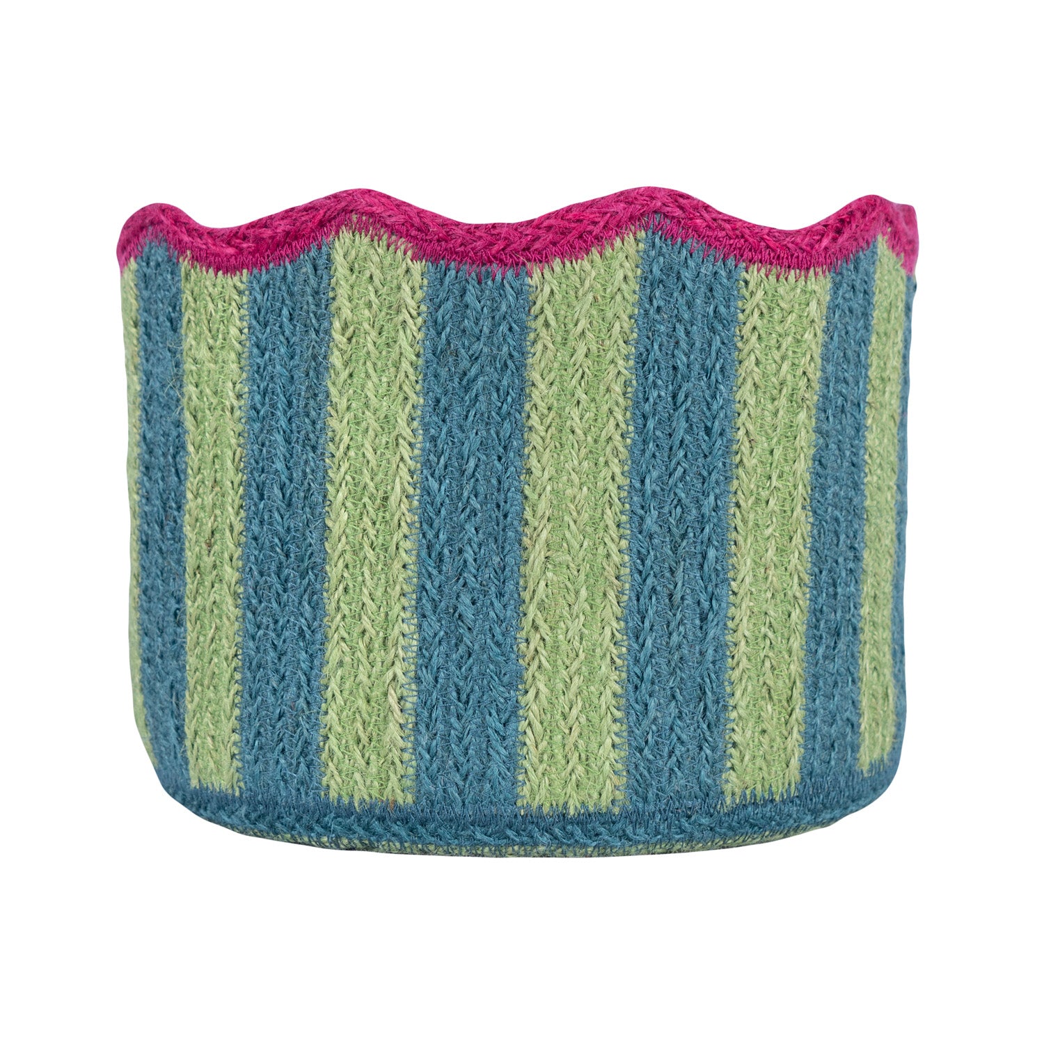 Scalloped Edge Striped Basket - CBB06223X18 - Uneeka