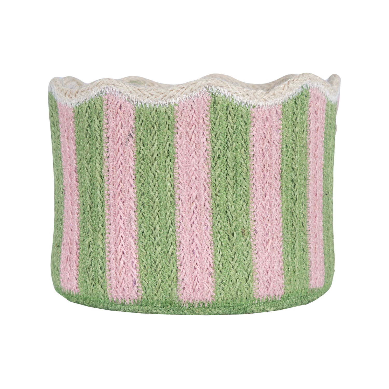 Scalloped Edge Striped Basket - CBB06323X18 - Uneeka