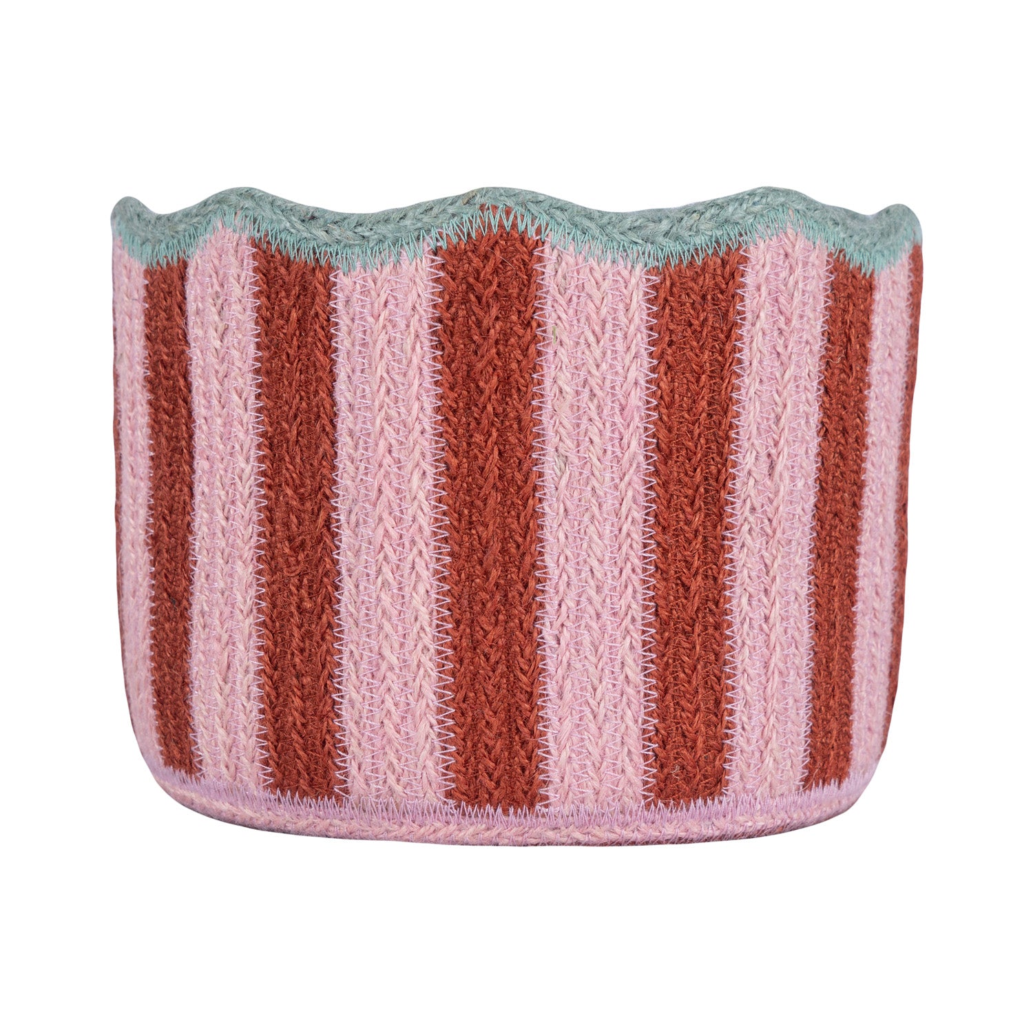 Scalloped Edge Striped Basket - CBB06523X18 - Uneeka