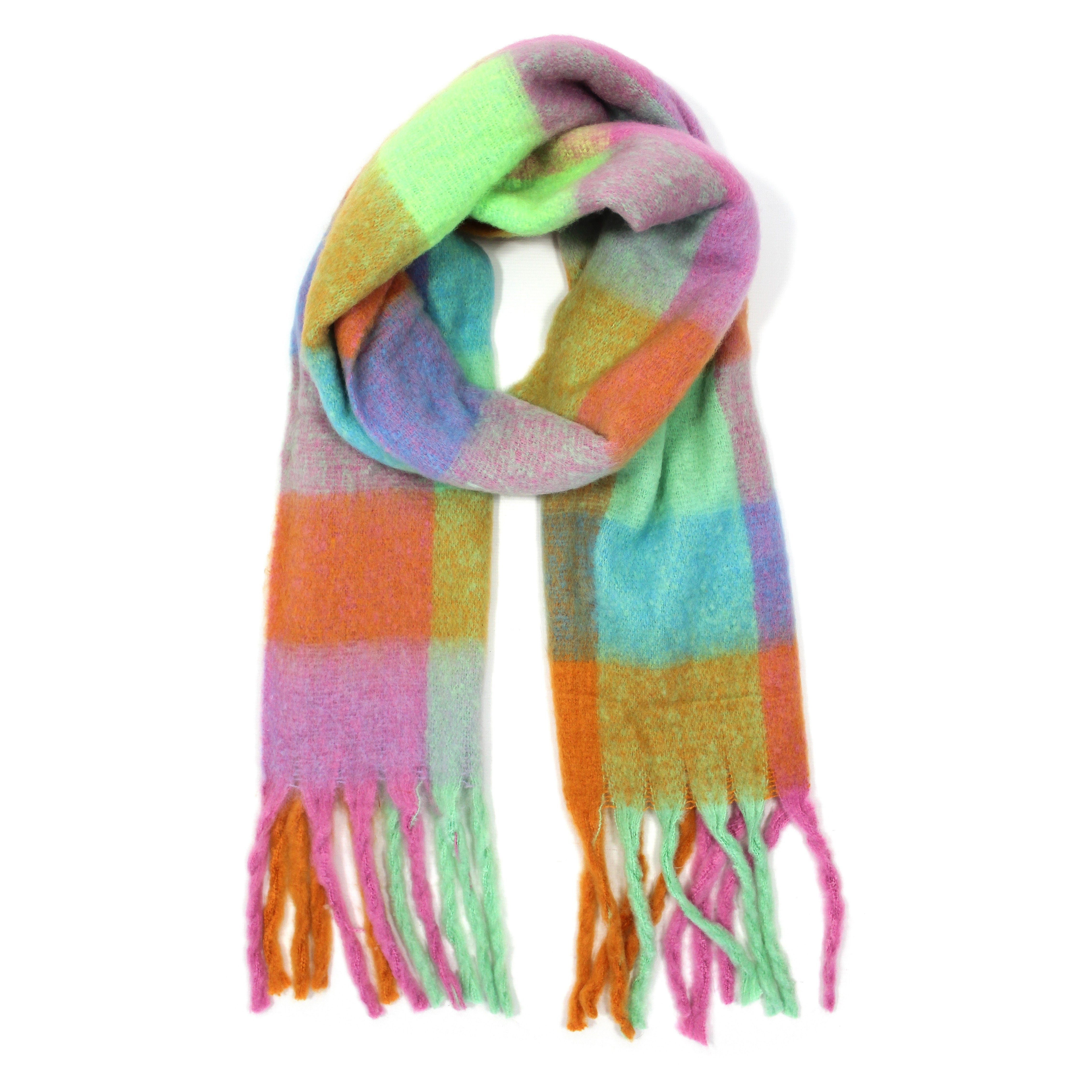 Multi Colour Pastel Check Scarf - Uneeka