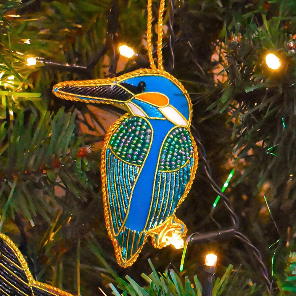 Embellished Kingfisher Hanging Decoration - NEB1283 - Uneeka