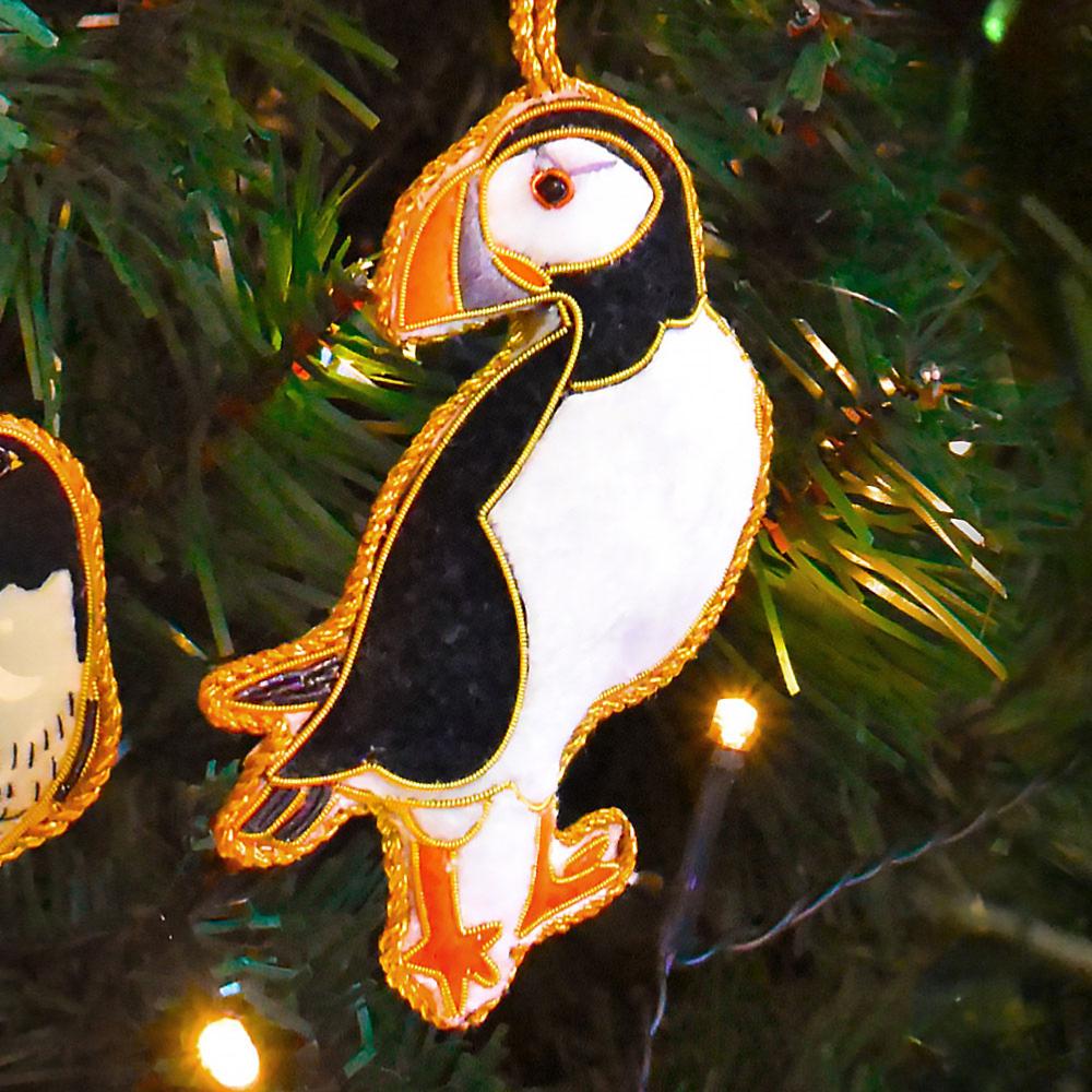 Embellished Puffin Hanging Decoration - NEB1288 - Uneeka