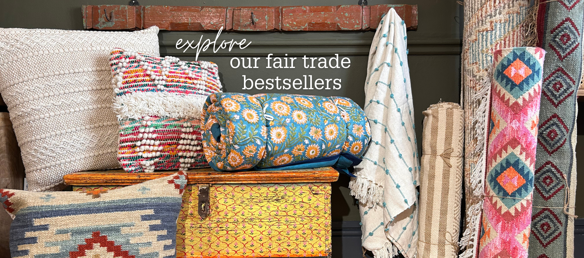 Throws, rugs and cushions from fairtrade suppliers