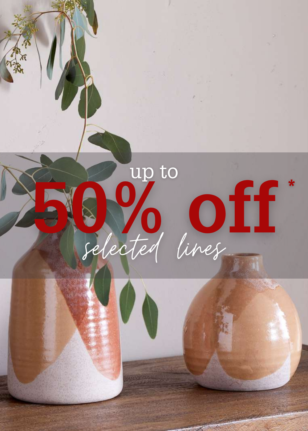 50% off selected lines
