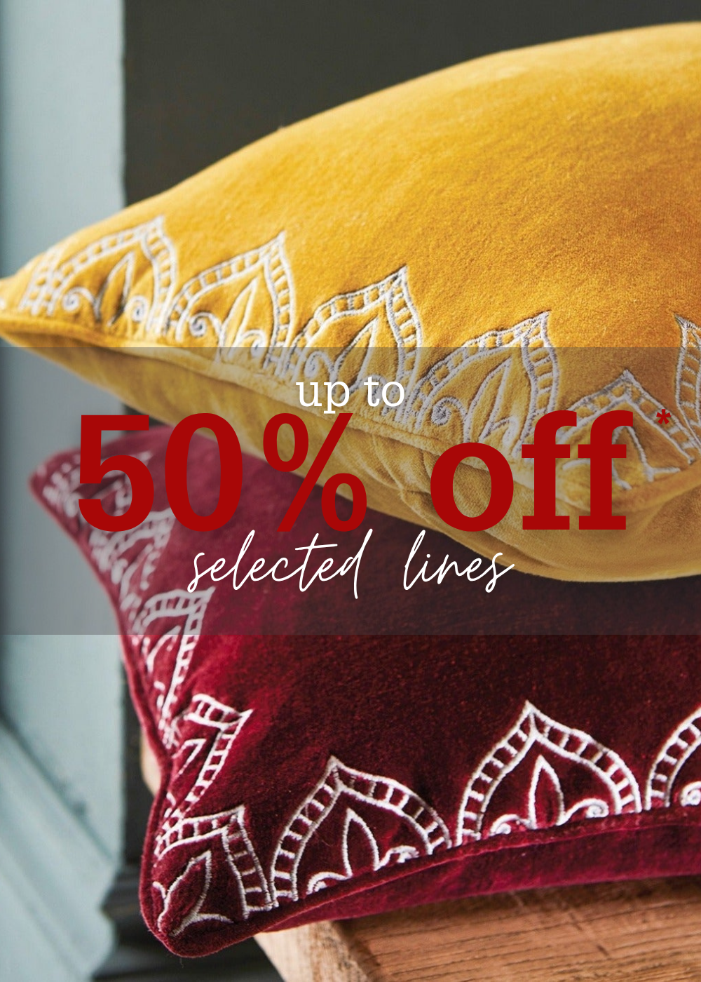 50% off selected lines
