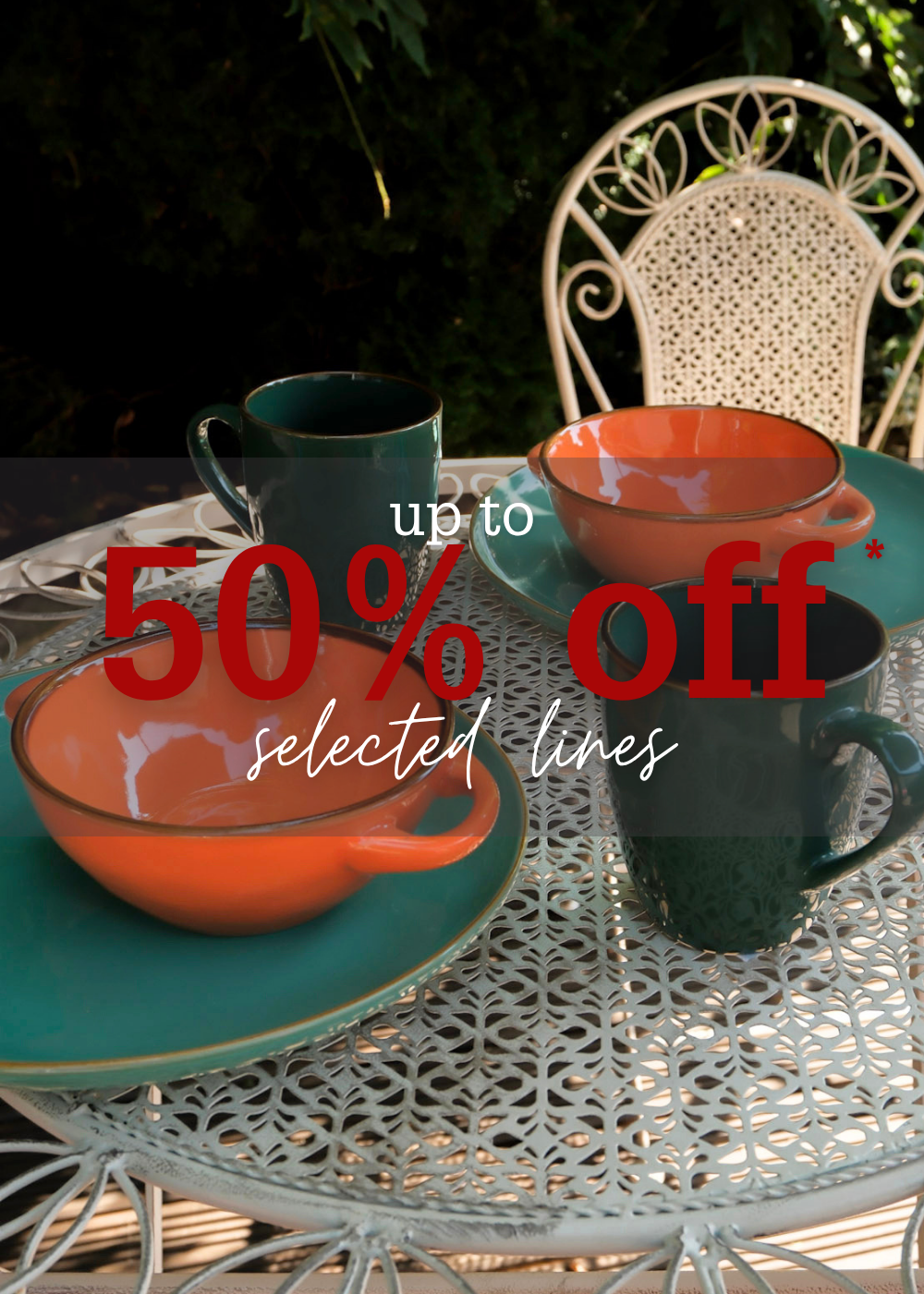 50% off selected lines