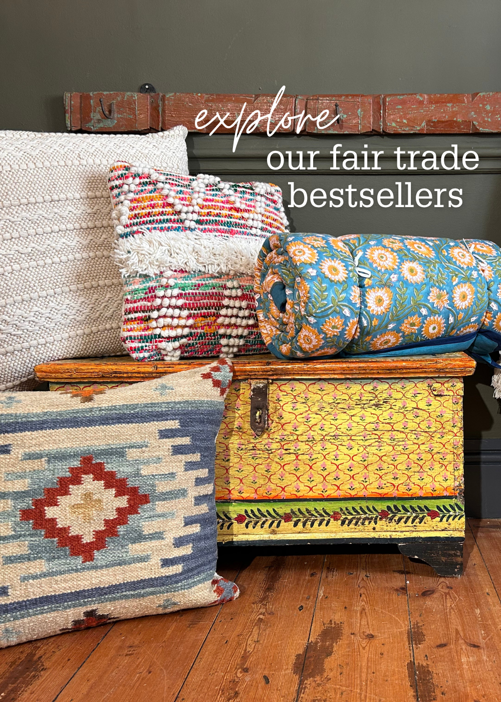 Throws, rugs and cushions from fairtrade suppliers