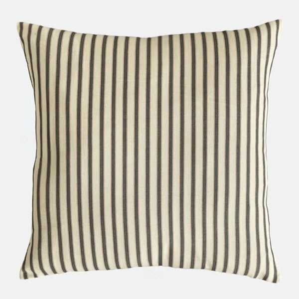 Narrow Brown Stripe Print Cushion - Yarn Striped, Micro Down cushion pad - Uneeka