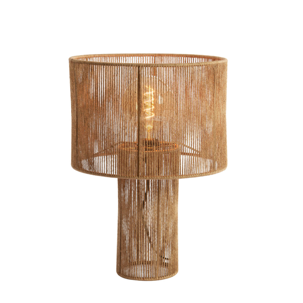 Natural Jute String Table Lamp lit