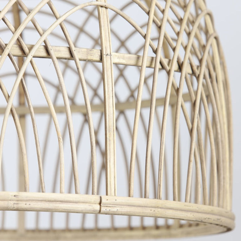 Natural Rattan Hanging Lamp Curved Detail