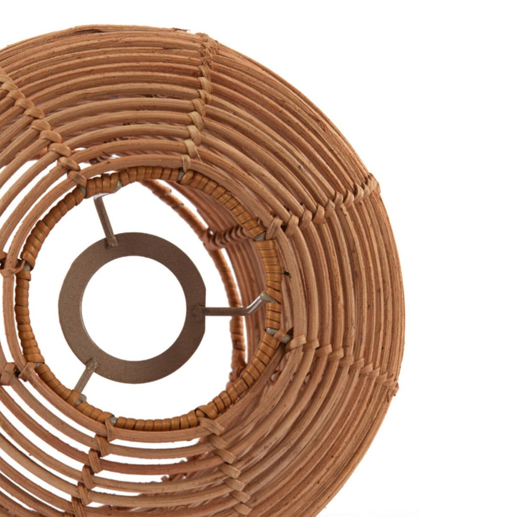 Natural Rattan Oval Lampshade from bottom angle
