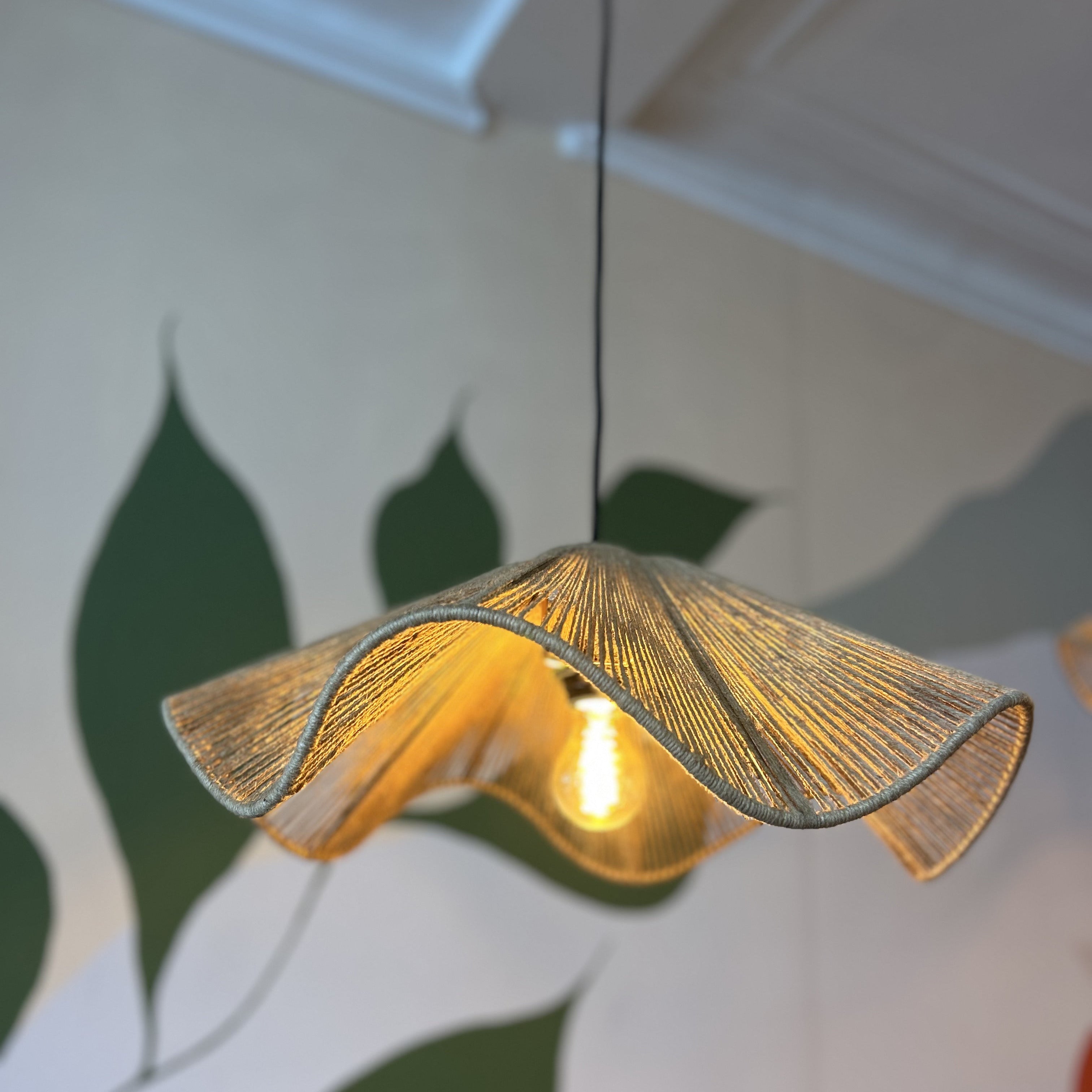 Natural Jute String Wave Pendant - Uneeka