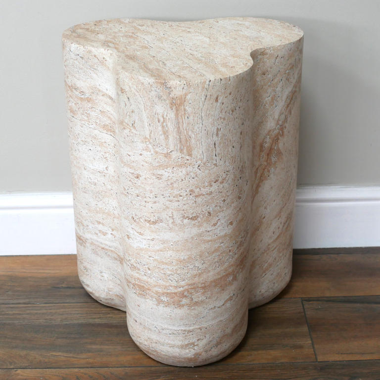 Natural Stone Effect Sculptural Side Table - 12178 - Uneeka