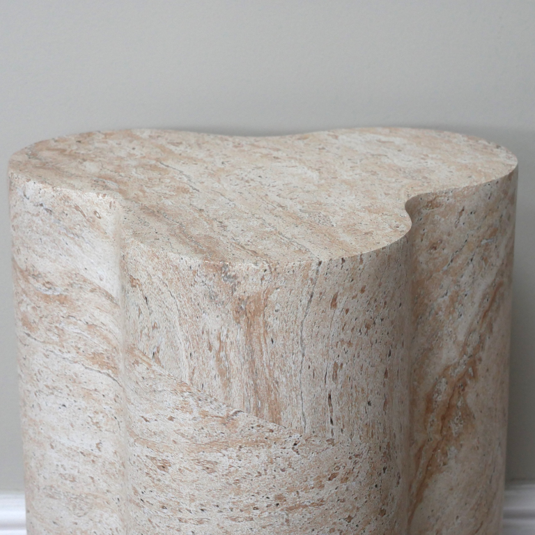 Natural Stone Effect Sculptural Side Table - 12178 - Uneeka