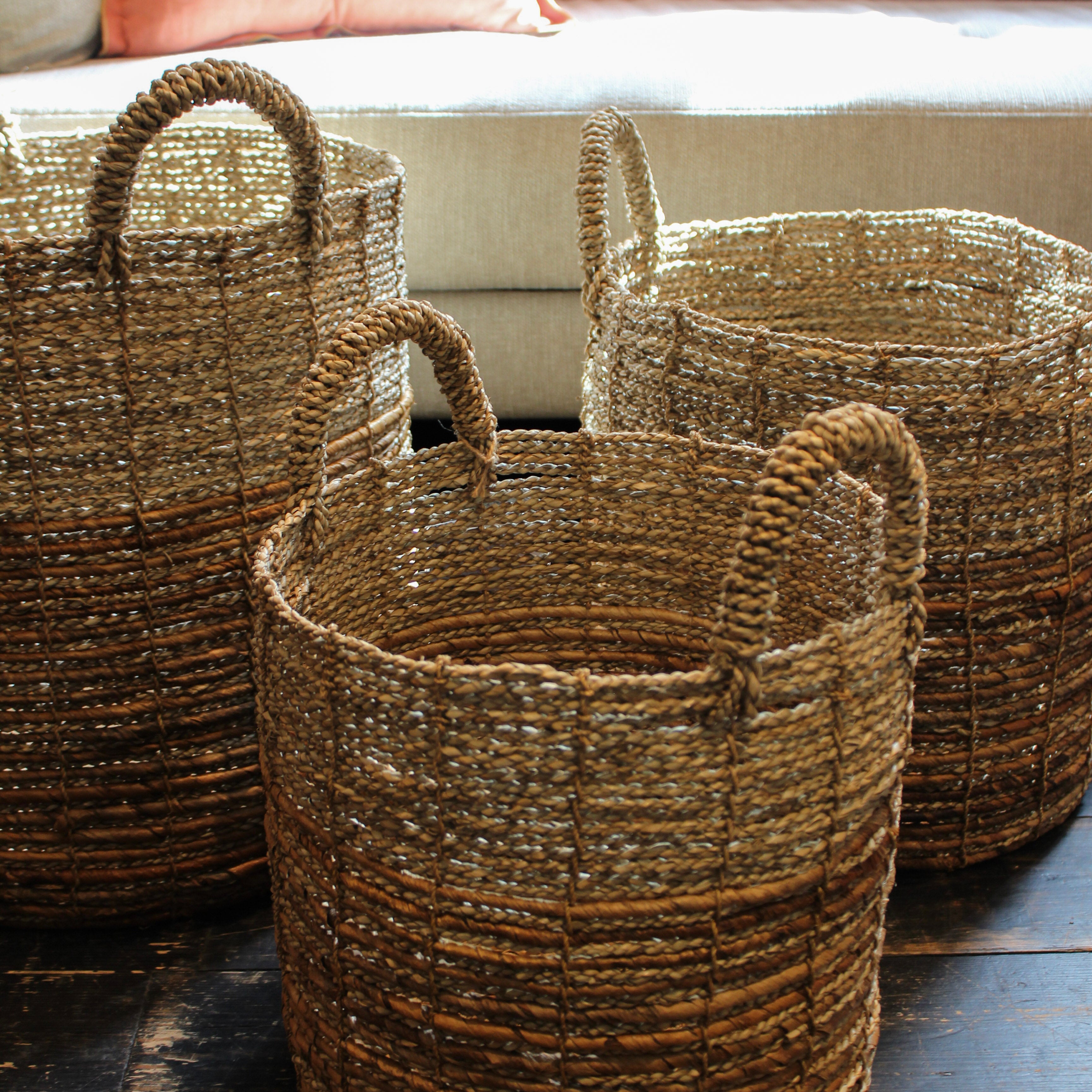 Natural Tall Seagrass Basket - 
P1004 - Uneeka