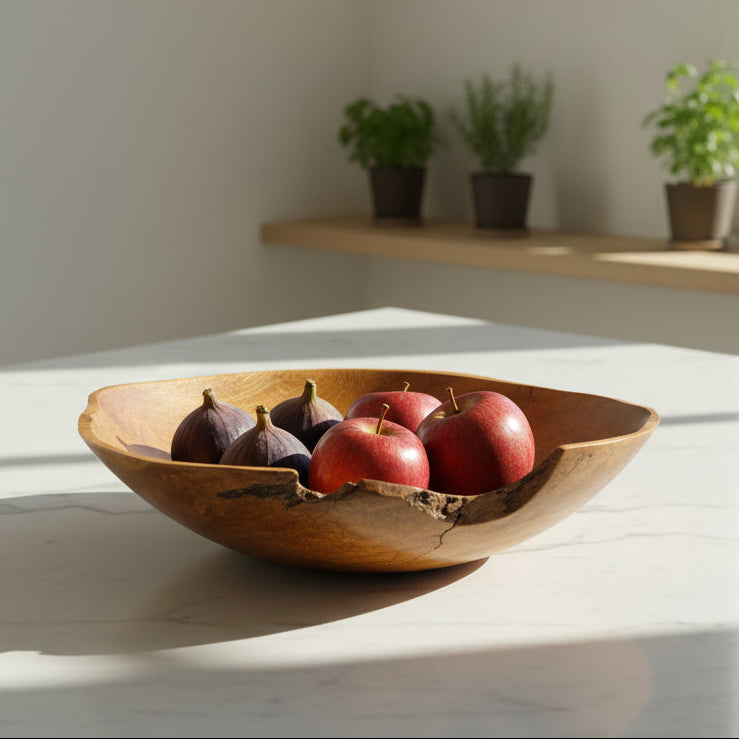 Natural Teak Decorative Bowl - IS032 - Uneeka