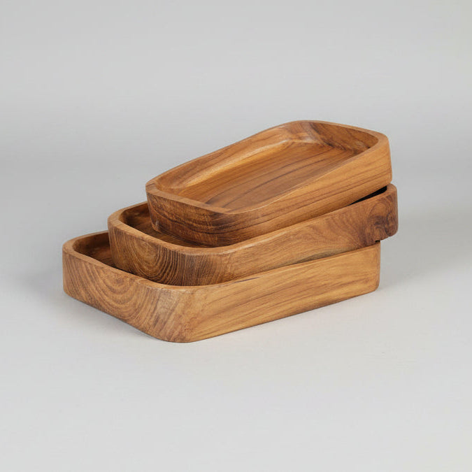 Natural Teak Rectangular Serving Platter - IS043 - Uneeka