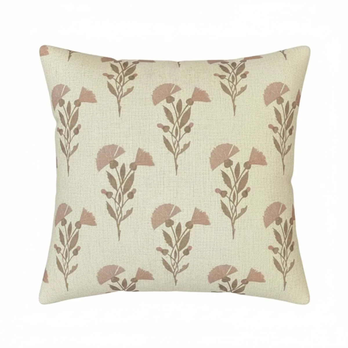 Natural Toned Daisy Repeat Cushion - Autumn Daisy multi brown - Uneeka