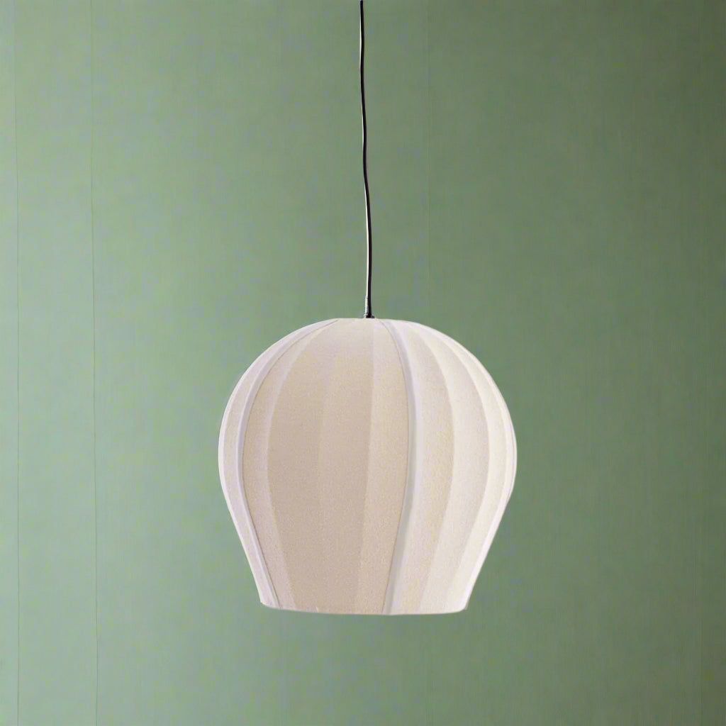 Neutral Bouclé Textured Bell Pendant - Uneeka Lighting 