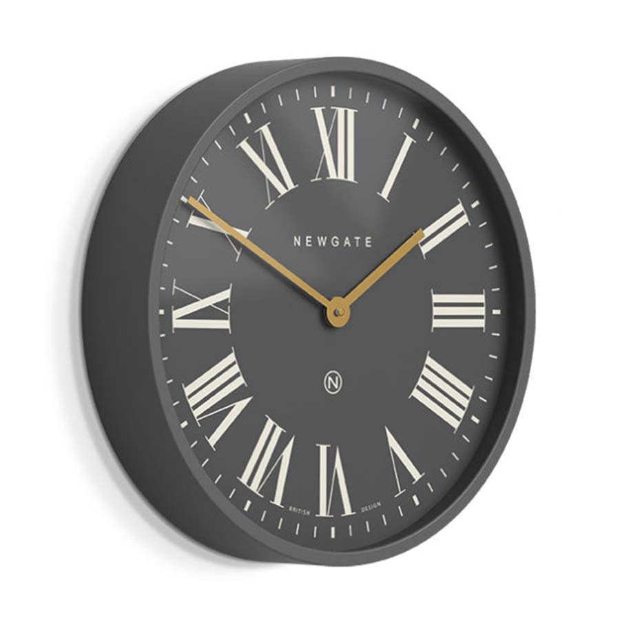 Grey and Gold Roman Numerals Wall Clock