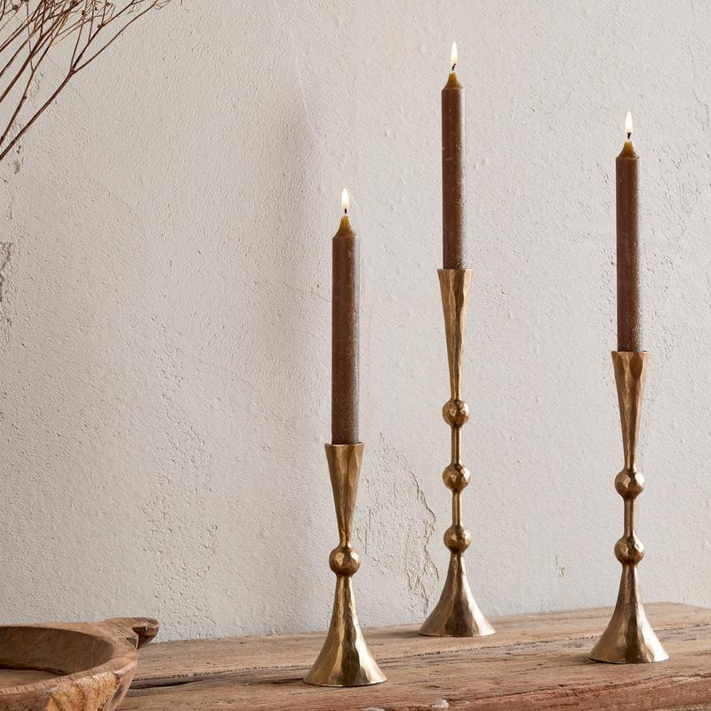 Nkuku Javanee Antique Brass Candle Holder - JC2601 - Uneeka