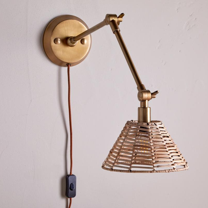 Nkuku Noko Rattan Wall Lamp - NL4601 - Uneeka