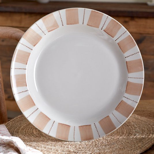 Nkuku Patthar Cream & Clay Ceramic Dinner Plate - NP58876 - Uneeka