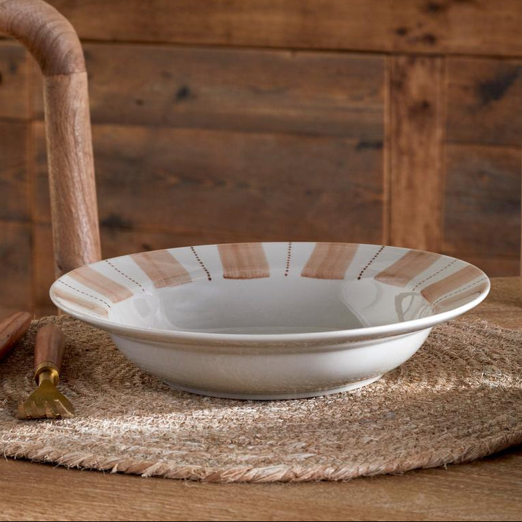 Nkuku Patthar Cream & Clay Ceramic Pasta Bowl - NP58875 - Uneeka
