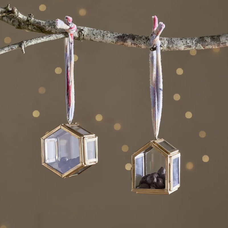 Nkuku Aged Brass Mini Box Hanging Decoration - Uneeka