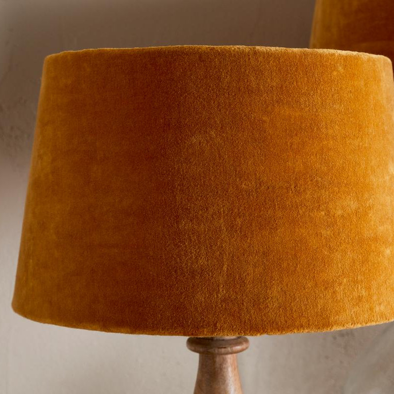 Nkuku Batakha Velvet & Linen Dark Ochre Lampshade - BL9302 - BL9303 - Uneeka