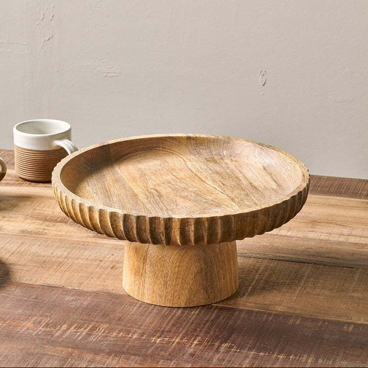 Nkuku Gavivi Mango Wood Circular Stand - Uneeka