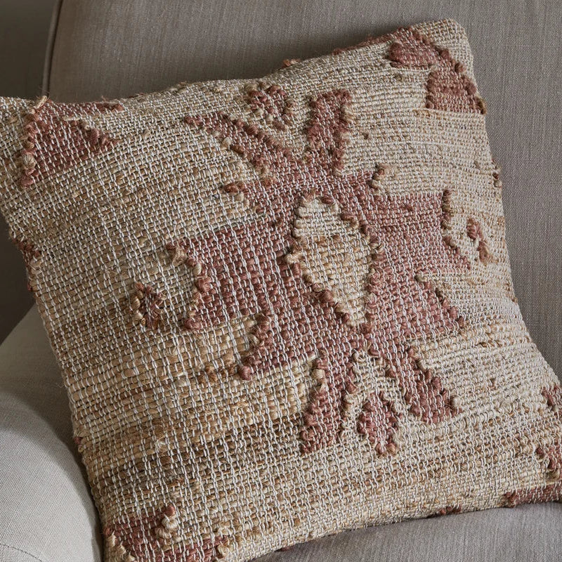 Nkuku Nila Gul Handwoven Jute Rust Cushion Cover 50 x 50cm - Uneeka